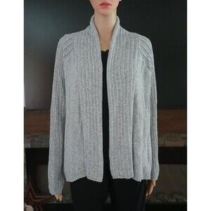Sonoma Cardigan Knit Sweater Cotton Blend Women's M/P Long Sleeve Casual Gray